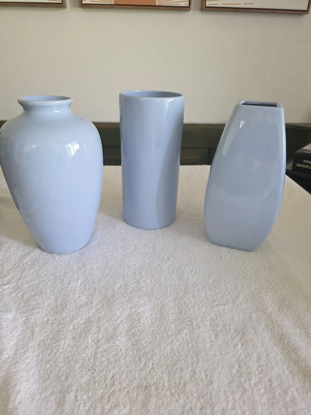 Minimalist Powder Blue Ceramic Vase Set (3 Pieces) - Pastel Home Decor Trio